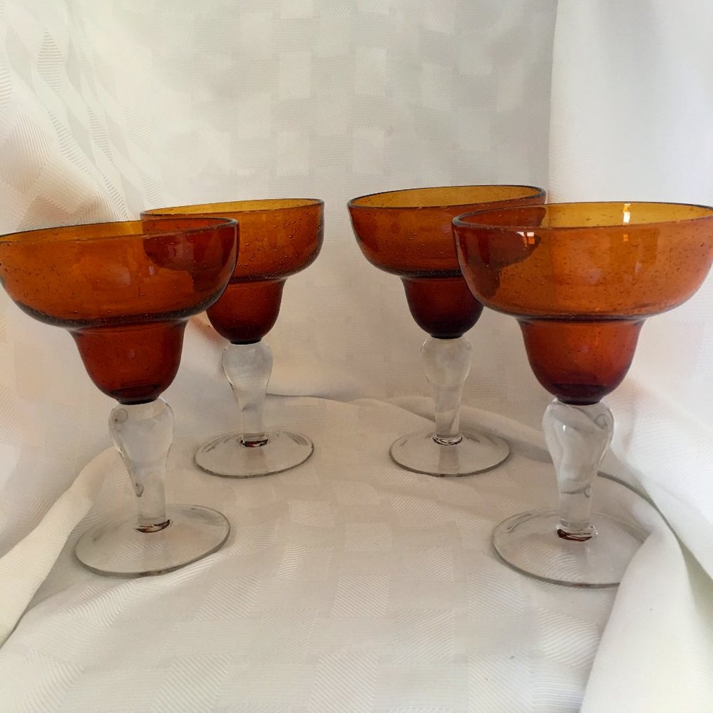 Margarita Glasses - Set of 4 Amber glasses